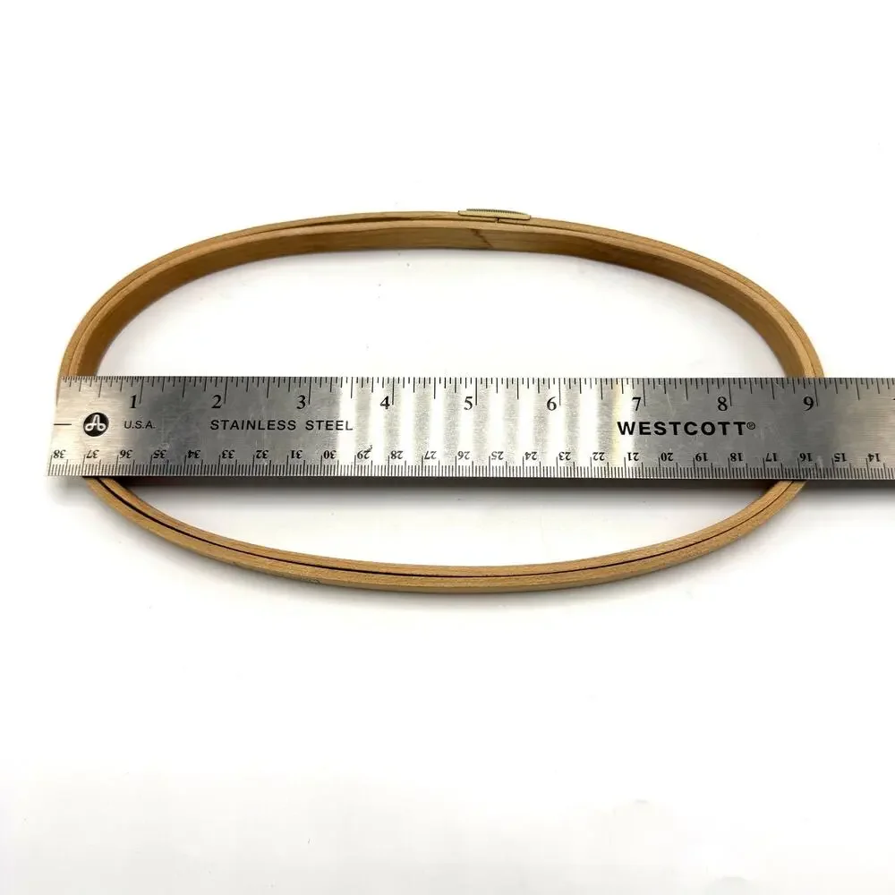 Vintage Gibbs Holdtite Embroidery Hoop 9x4.5” Oval Wooden Spring Tension Unlined